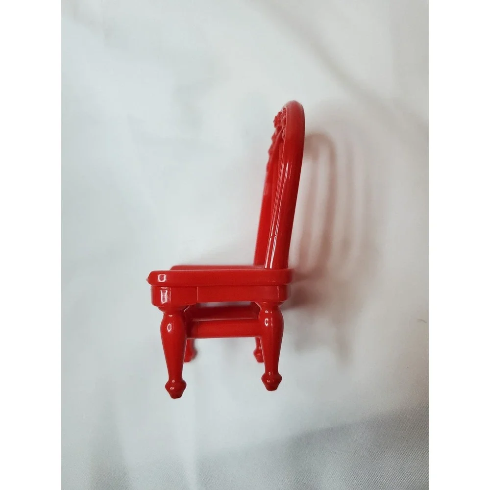 Fisher Price Loving Family Dollhouse Nursery Table Lamp‎ Chair Red Upholstered